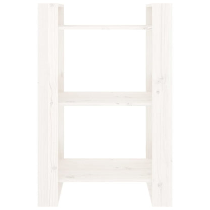 Boekenkast/Kamerscherm 60X35X9 Cm Massief Grenenhout Wit