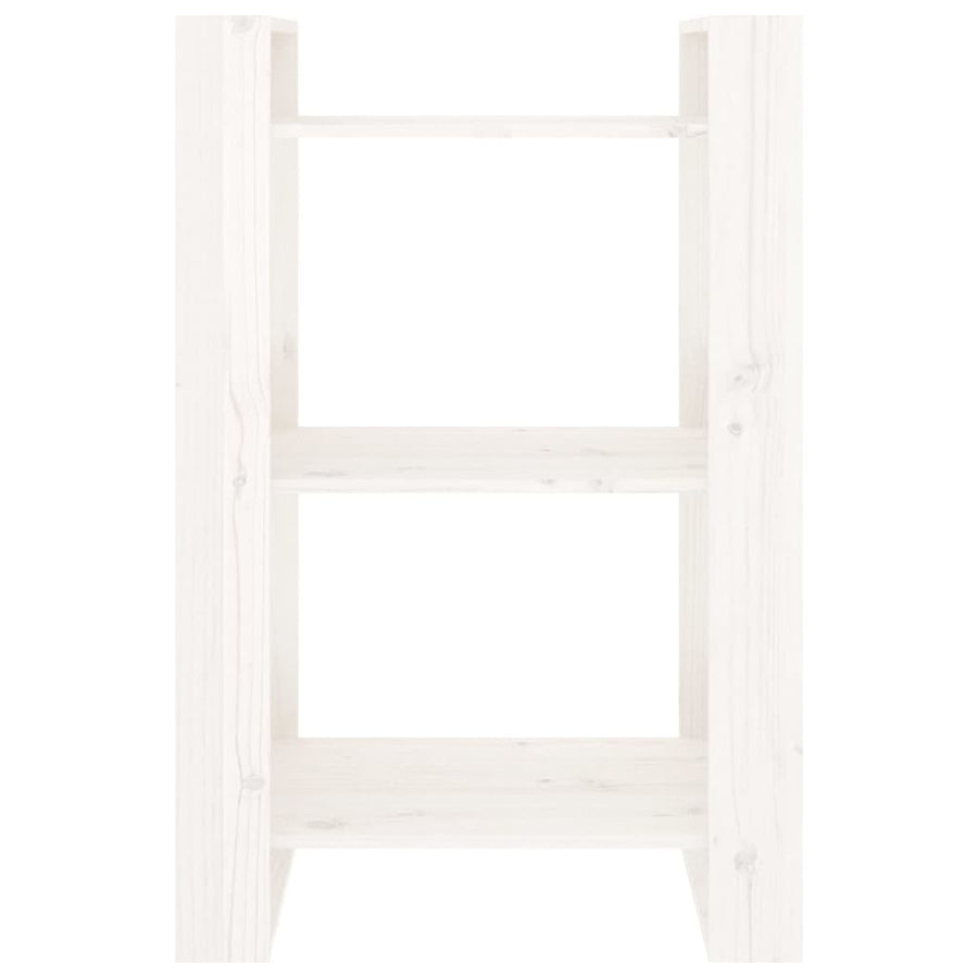 Boekenkast/Kamerscherm 60X35X9 Cm Massief Grenenhout Wit