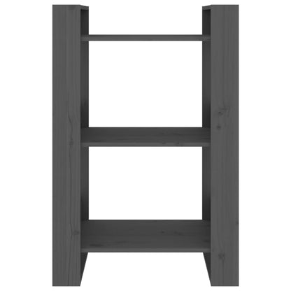 Boekenkast/kamerscherm 60x35x91 cm massief grenenhout grijs Grijs