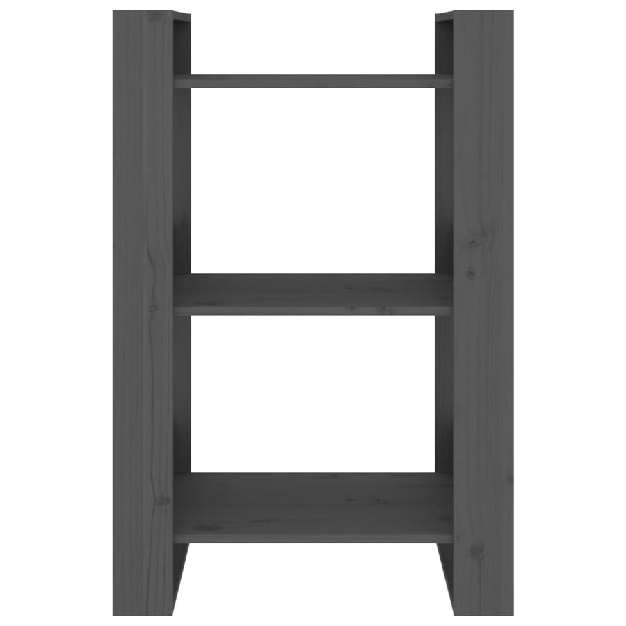 Boekenkast/kamerscherm 60x35x91 cm massief grenenhout grijs Grijs