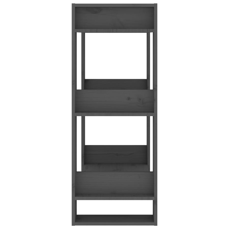 Boekenkast/kamerscherm 60x35x91 cm massief grenenhout grijs Grijs