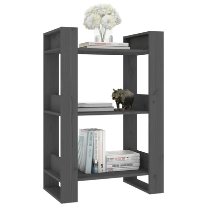 Boekenkast/kamerscherm 60x35x91 cm massief grenenhout grijs Grijs
