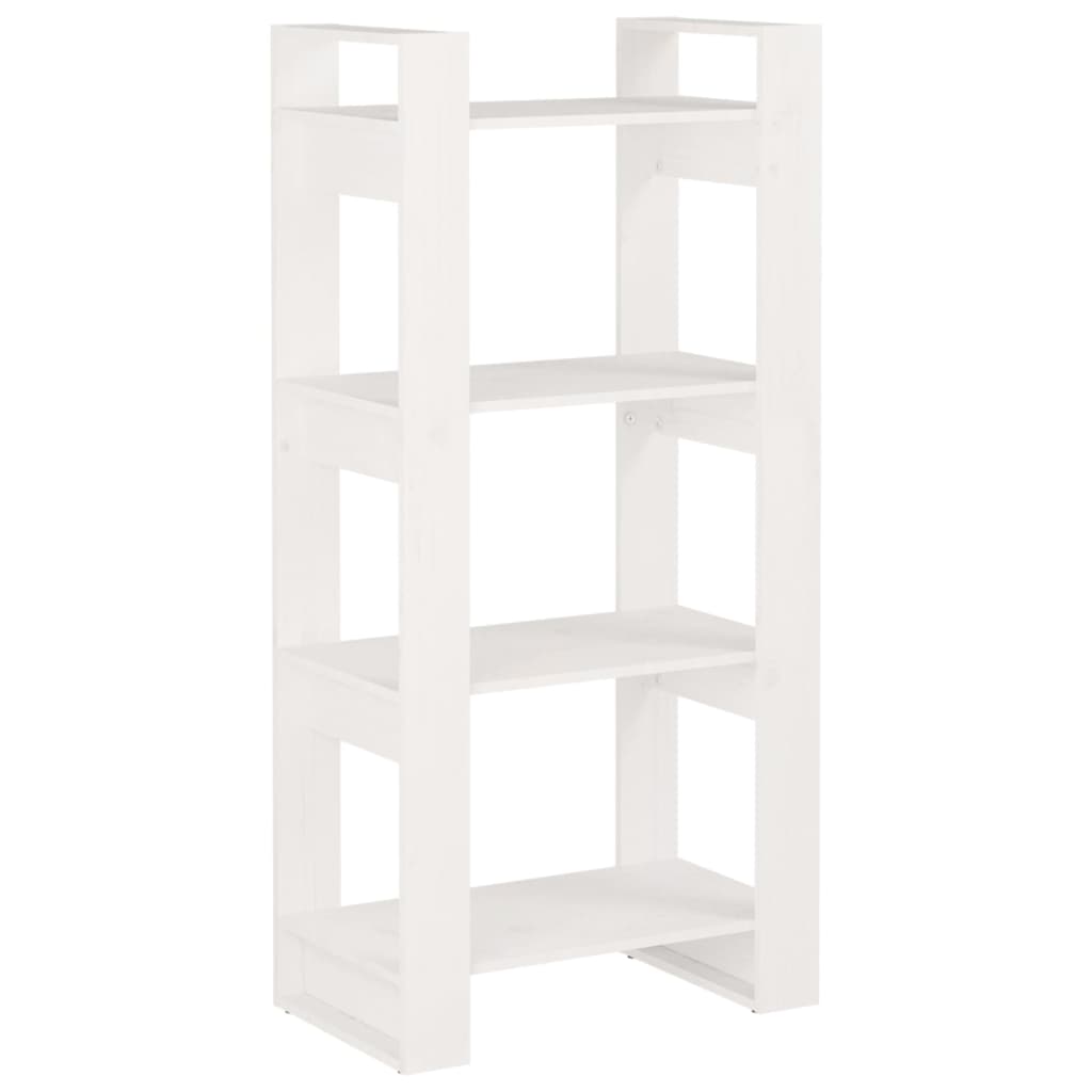 Boekenkast/Kamerscherm 60X35X25 Cm Massief Hout Wit