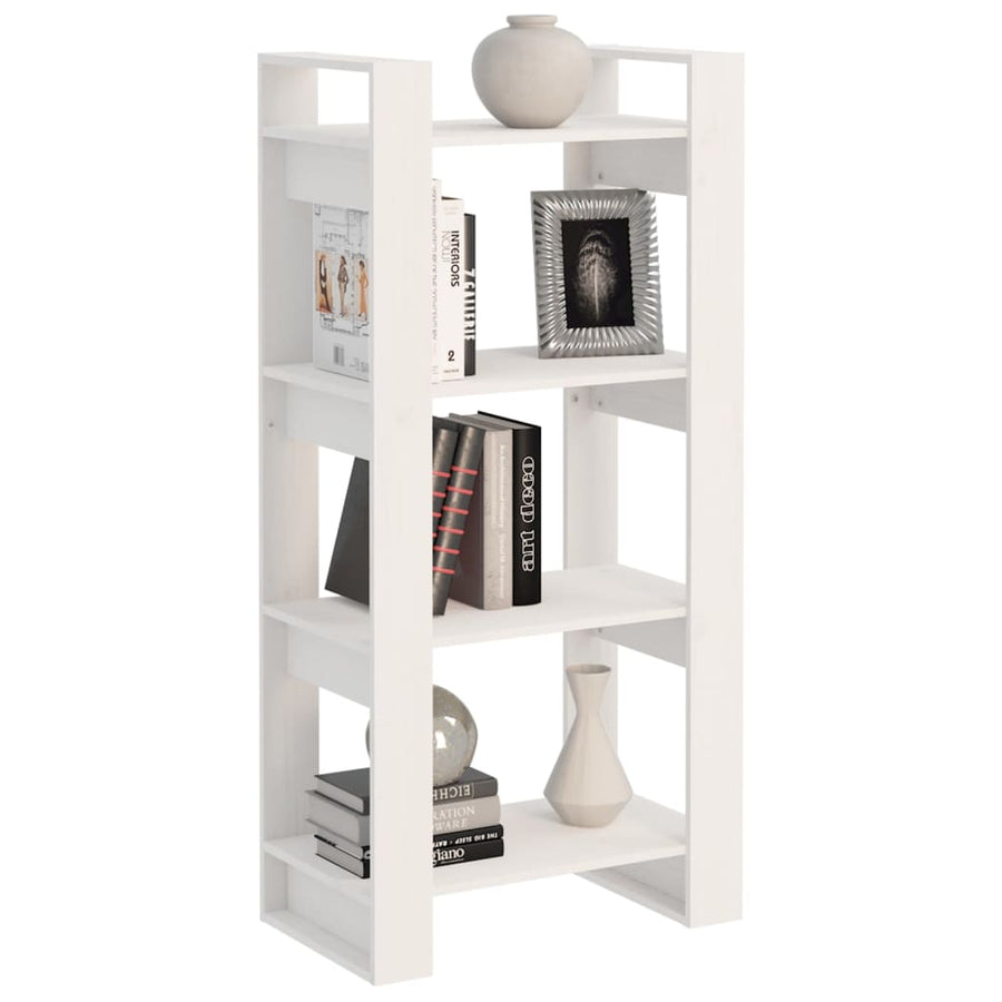 Boekenkast/Kamerscherm 60X35X25 Cm Massief Hout Wit