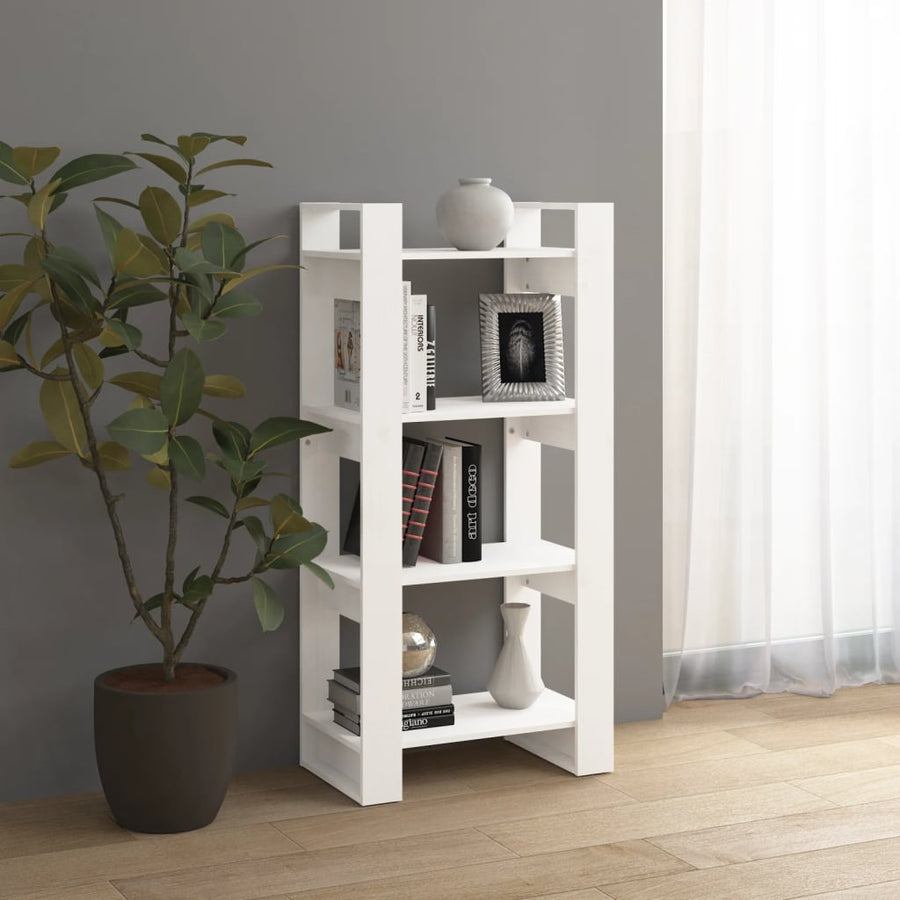 Boekenkast/Kamerscherm 60X35X25 Cm Massief Hout Wit