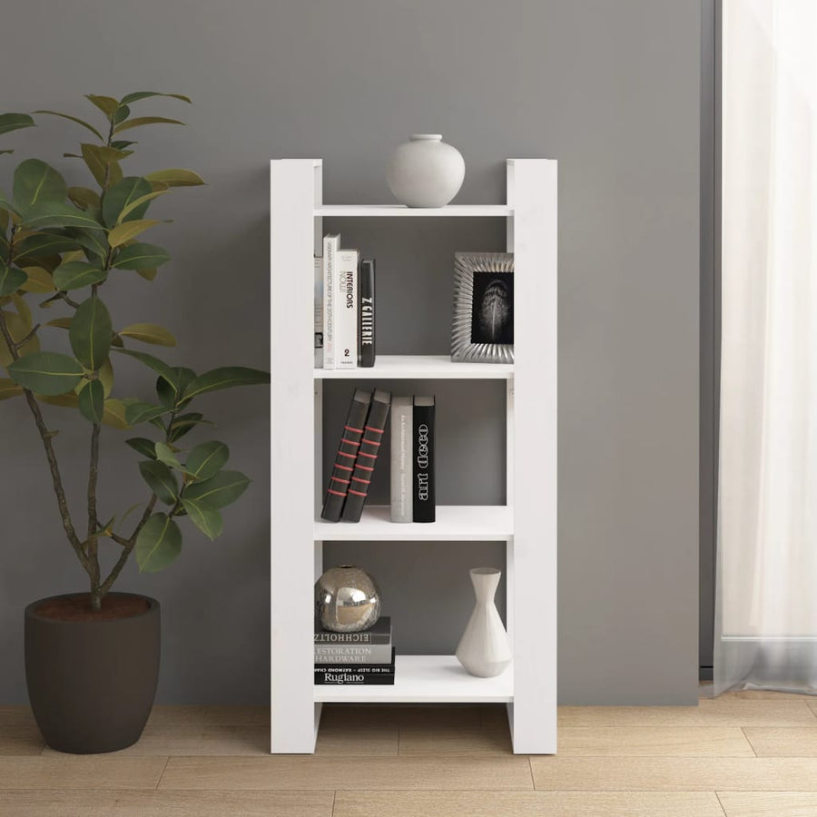 Boekenkast/Kamerscherm 60X35X25 Cm Massief Hout Wit