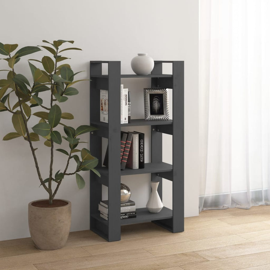 Boekenkast/Kamerscherm 60X35X25 Cm Massief Hout Grijs