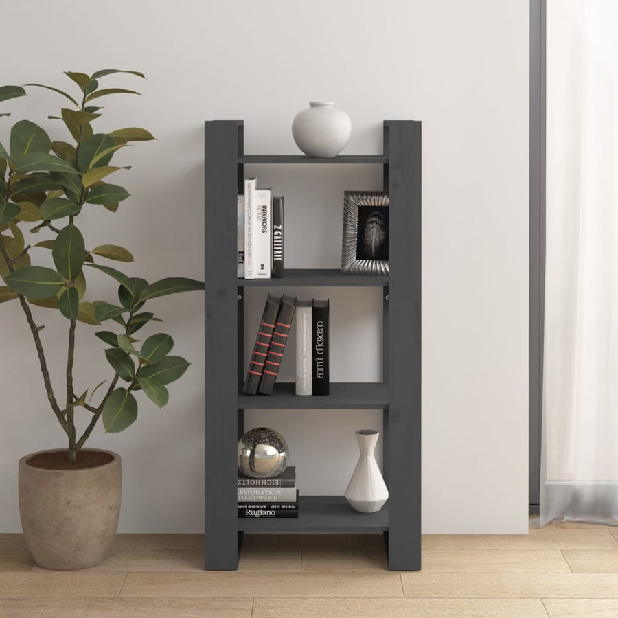 Boekenkast/Kamerscherm 60X35X25 Cm Massief Hout Grijs