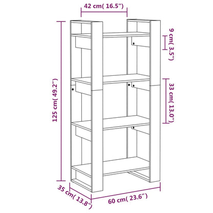 Boekenkast/Kamerscherm 60X35X25 Cm Massief Hout Honingbruin