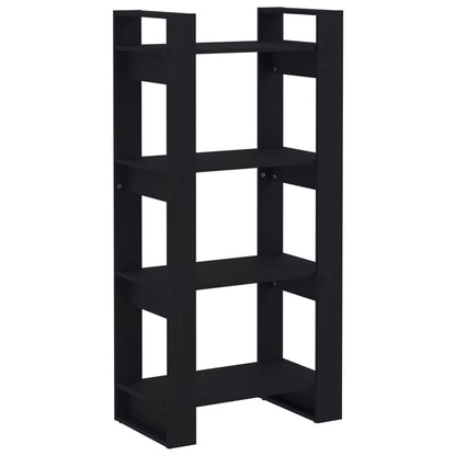 Boekenkast/Kamerscherm 60X35X25 Cm Massief Hout Zwart