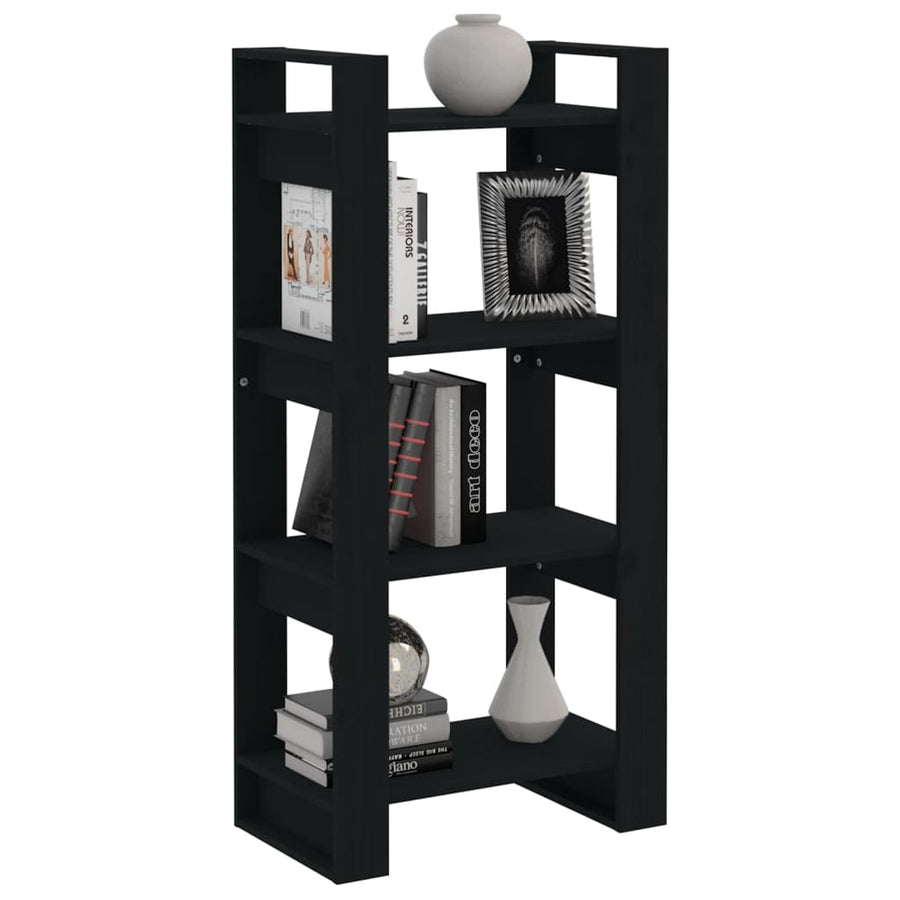 Boekenkast/Kamerscherm 60X35X25 Cm Massief Hout Zwart