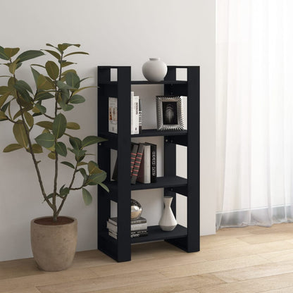 Boekenkast/Kamerscherm 60X35X25 Cm Massief Hout Zwart