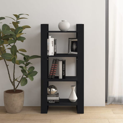 Boekenkast/Kamerscherm 60X35X25 Cm Massief Hout Zwart