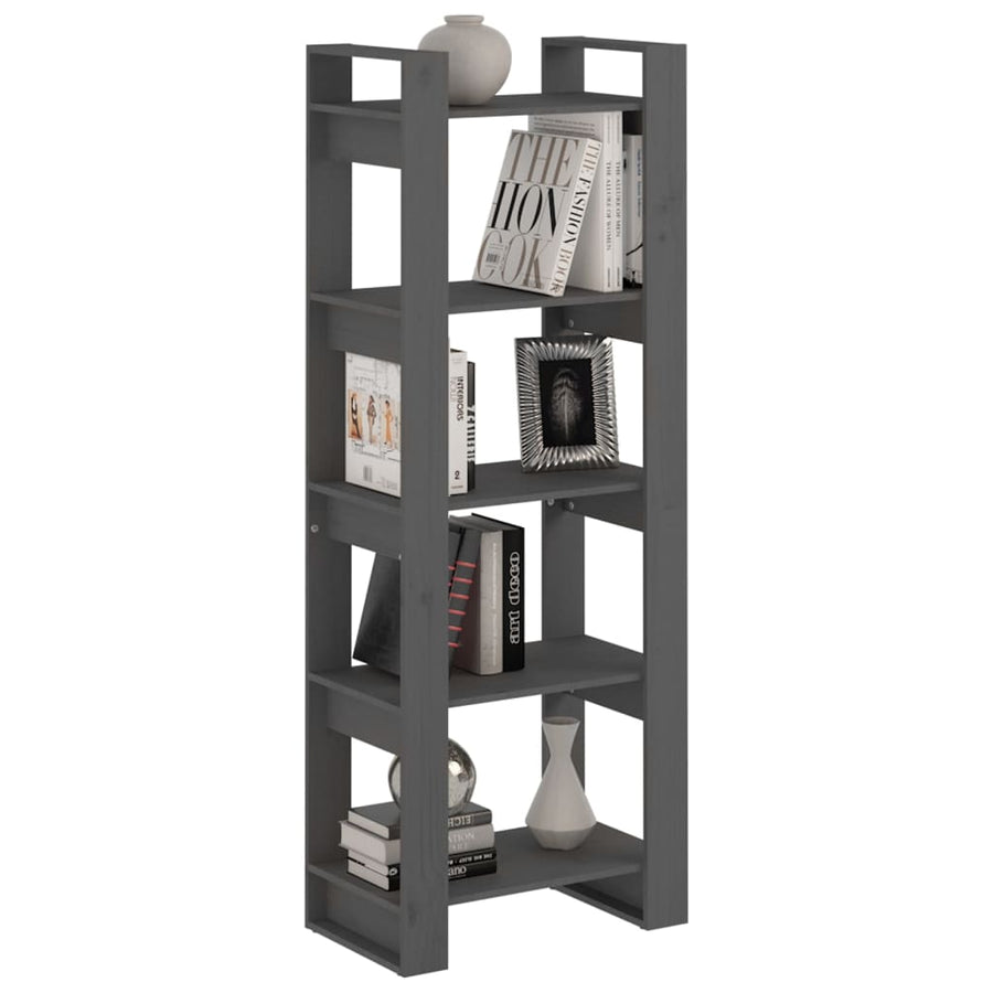 Boekenkast/Kamerscherm 60X35X60 Cm Massief Hout Grijs