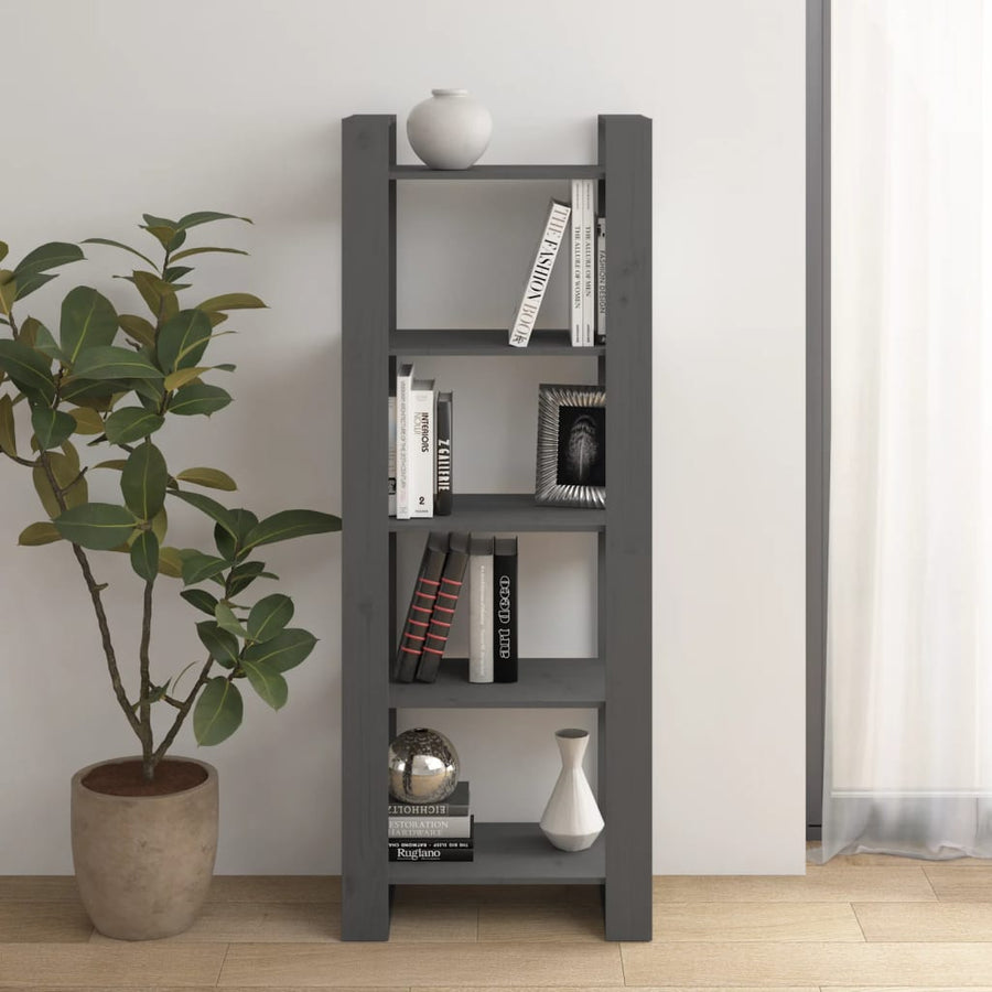 Boekenkast/Kamerscherm 60X35X60 Cm Massief Hout Grijs