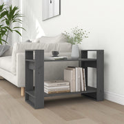 Boekenkast kamerscherm 80x35x56,5 cm massief grenenhout grijs