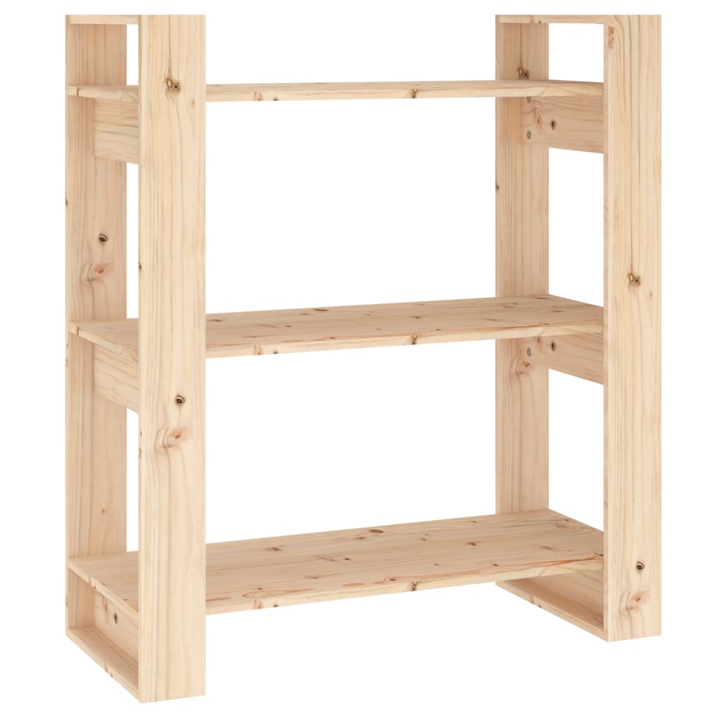 Boekenkast/Kamerscherm 80X35X9 Cm Massief Grenenhout Naturel