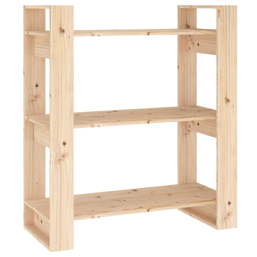 Boekenkast/Kamerscherm 80X35X9 Cm Massief Grenenhout Naturel
