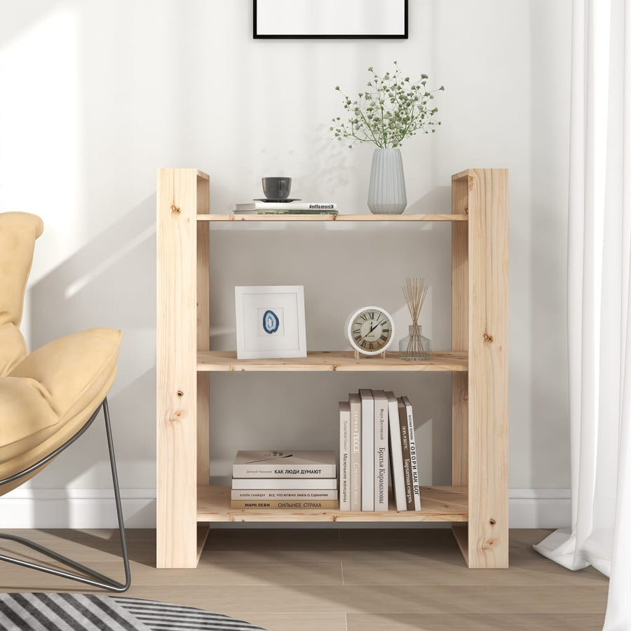 Boekenkast/Kamerscherm 80X35X9 Cm Massief Grenenhout Naturel