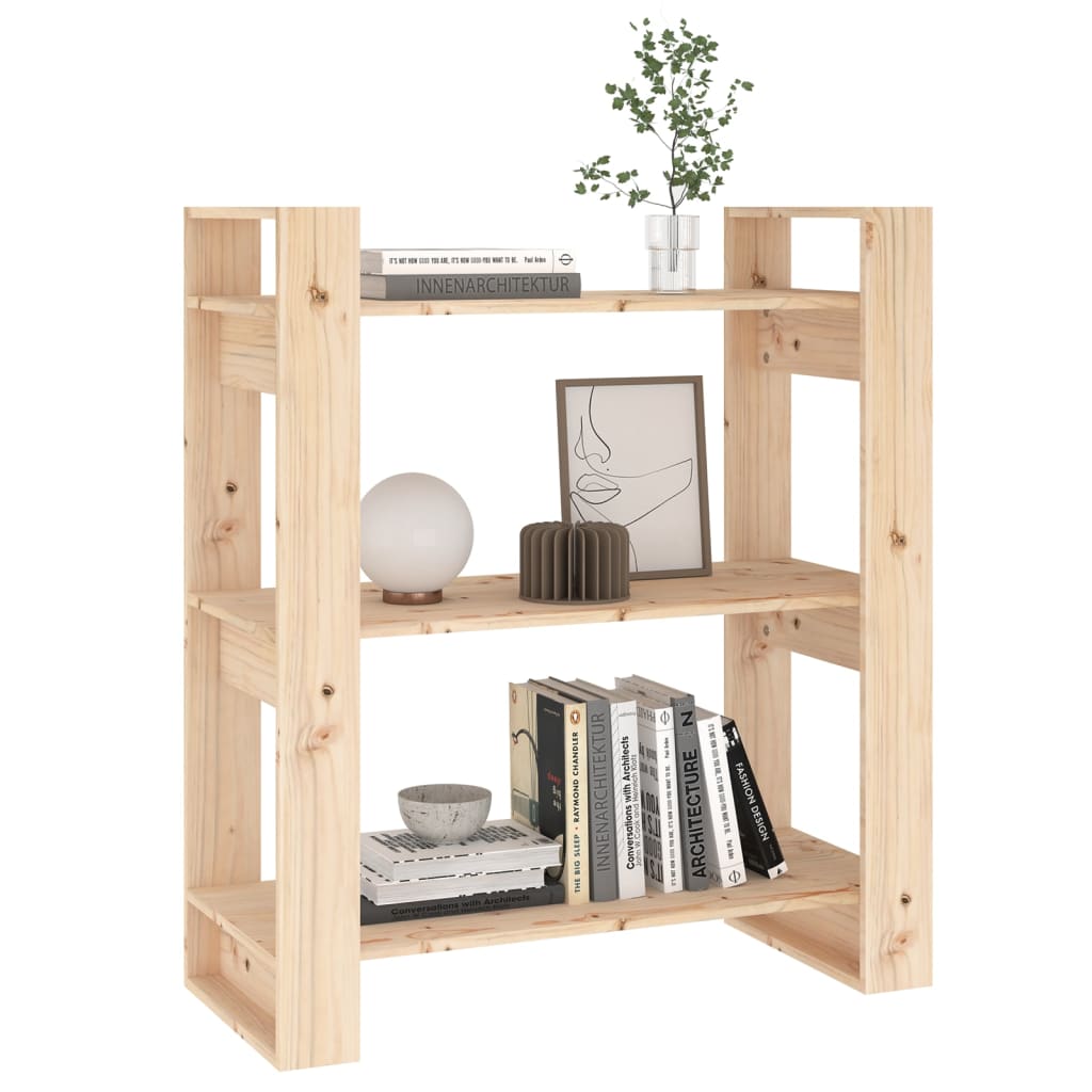 Boekenkast/Kamerscherm 80X35X9 Cm Massief Grenenhout Naturel