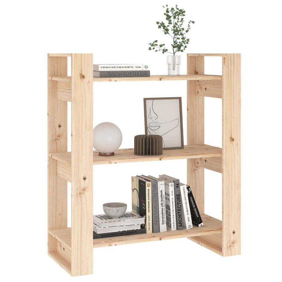 Boekenkast/Kamerscherm 80X35X9 Cm Massief Grenenhout Naturel