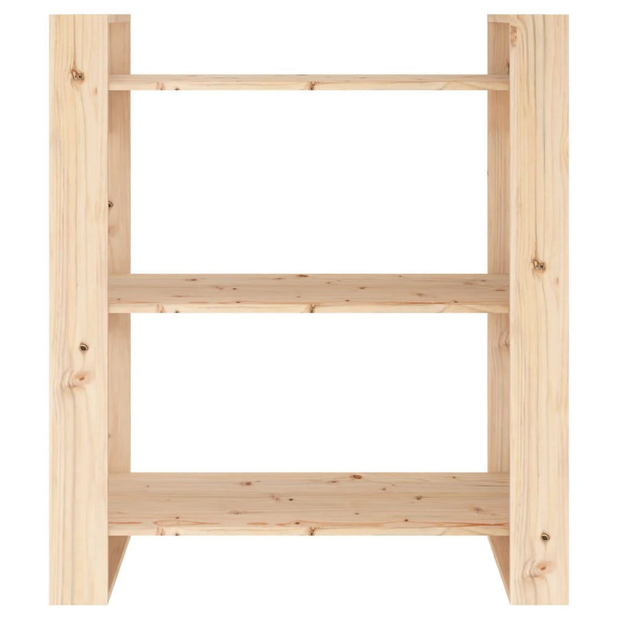 Boekenkast/Kamerscherm 80X35X9 Cm Massief Grenenhout Naturel