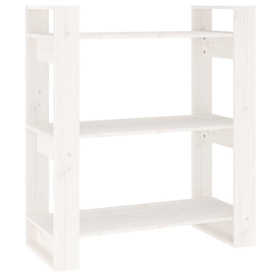 Boekenkast/Kamerscherm 80X35X91 Cm Massief Grenenhout Wit