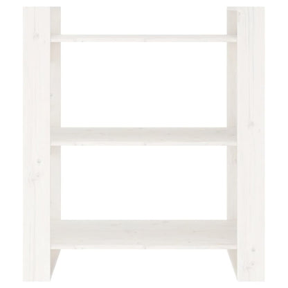 Boekenkast/Kamerscherm 80X35X91 Cm Massief Grenenhout Wit