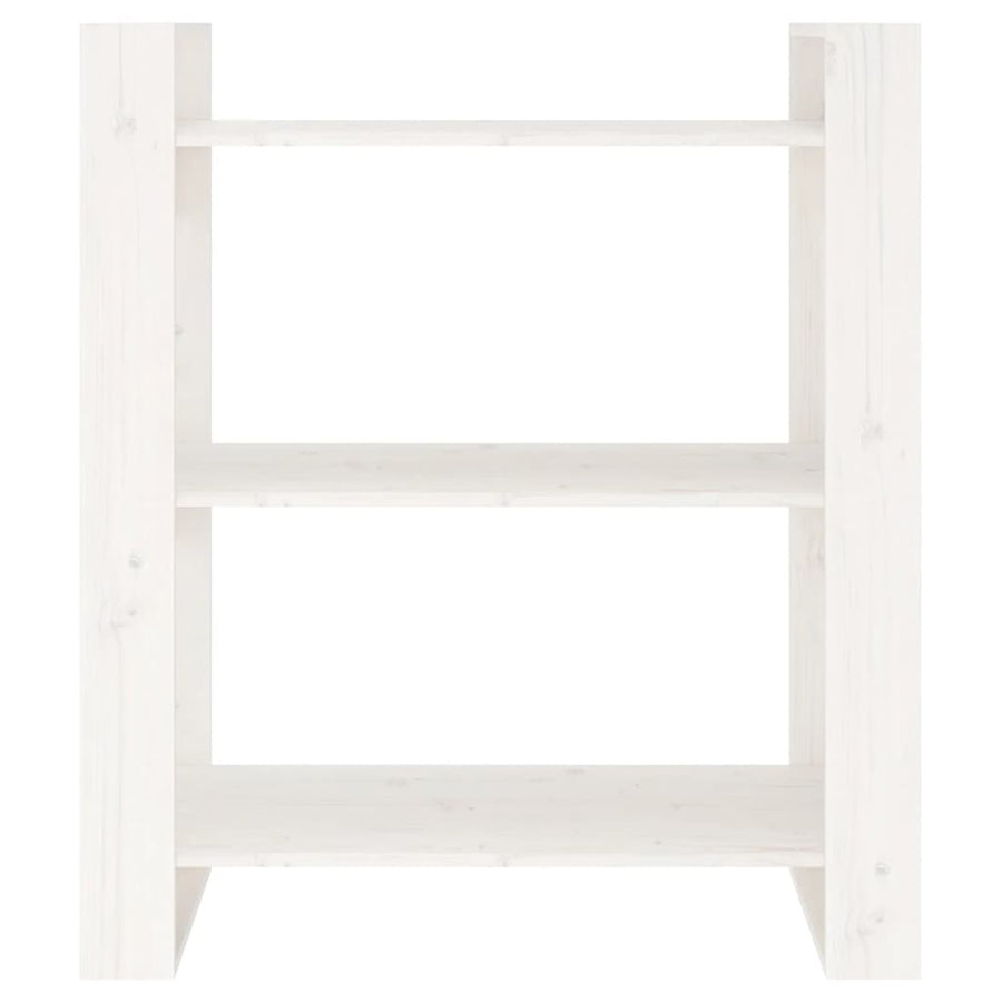 Boekenkast/Kamerscherm 80X35X91 Cm Massief Grenenhout Wit
