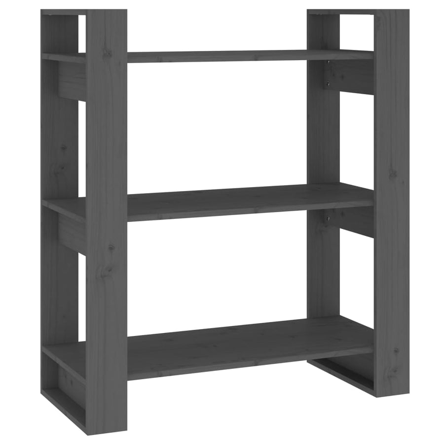 Boekenkast/Kamerscherm 80X35X9 Cm Massief Grenenhout Grijs