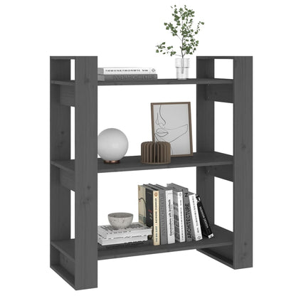 Boekenkast/Kamerscherm 80X35X9 Cm Massief Grenenhout Grijs