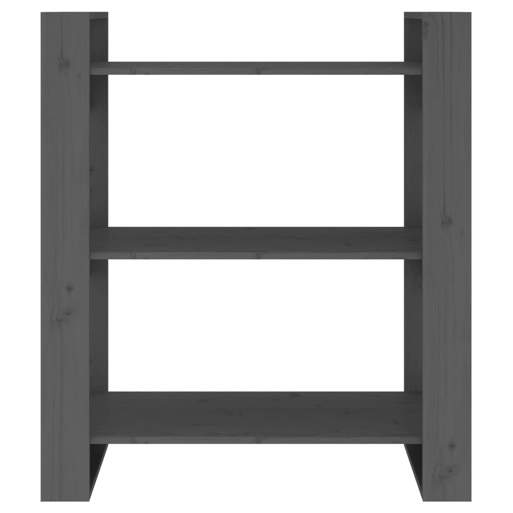 Boekenkast/Kamerscherm 80X35X9 Cm Massief Grenenhout Grijs