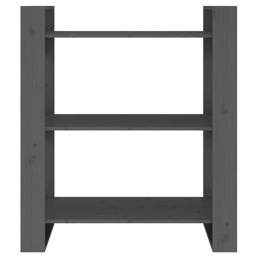 Boekenkast/Kamerscherm 80X35X9 Cm Massief Grenenhout Grijs