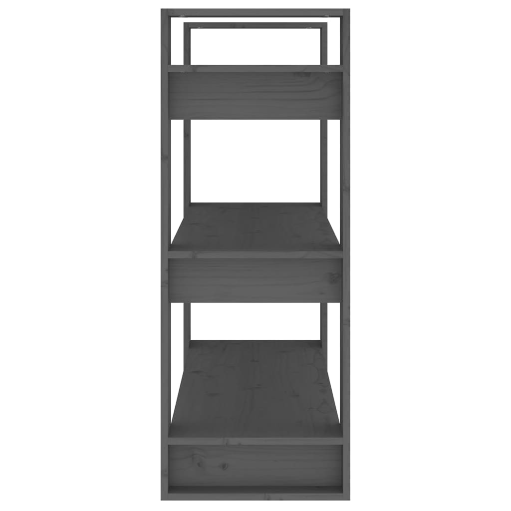Boekenkast/Kamerscherm 80X35X9 Cm Massief Grenenhout Grijs
