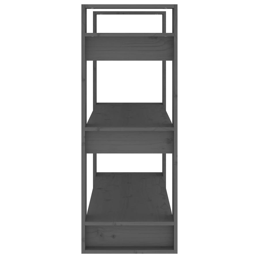 Boekenkast/Kamerscherm 80X35X9 Cm Massief Grenenhout Grijs