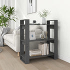 Bookcase/room divider 80x35x91 cm solid pine grey
