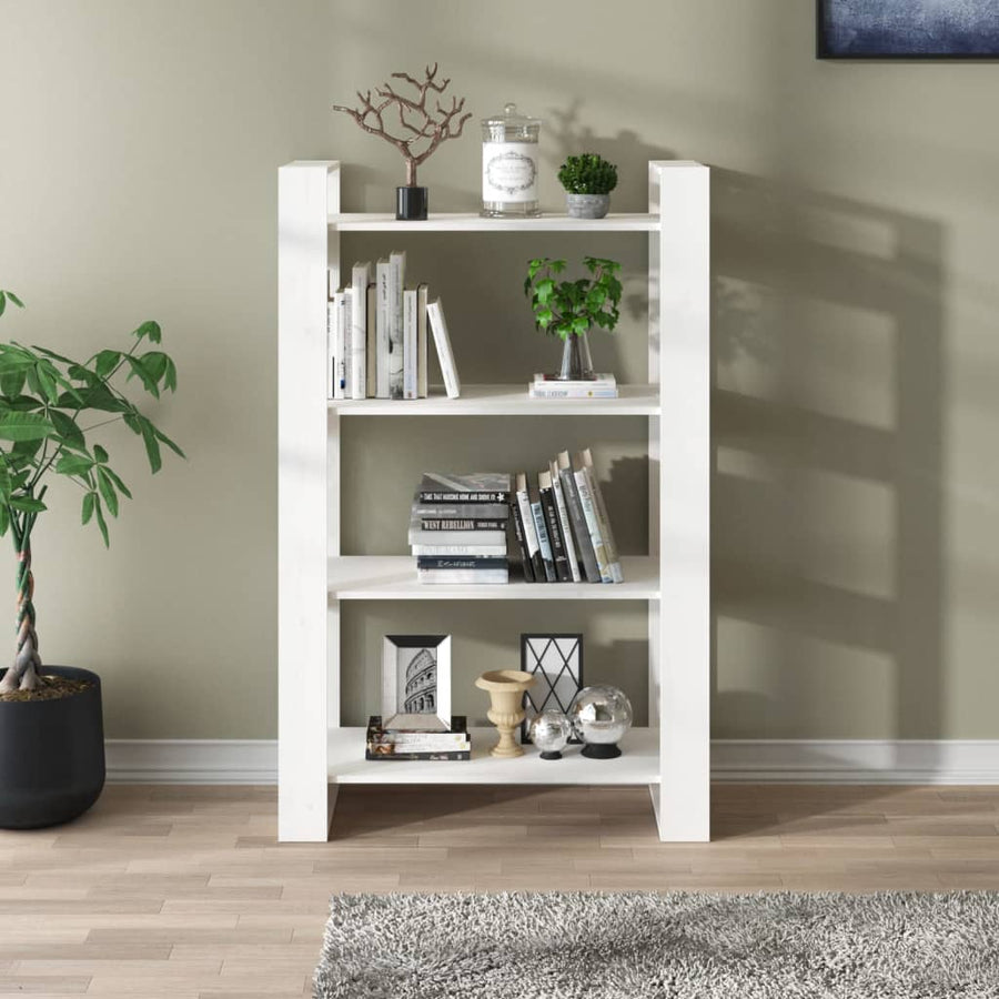 Boekenkast/Kamerscherm 80X35X25 Cm Massief Grenenhout Wit