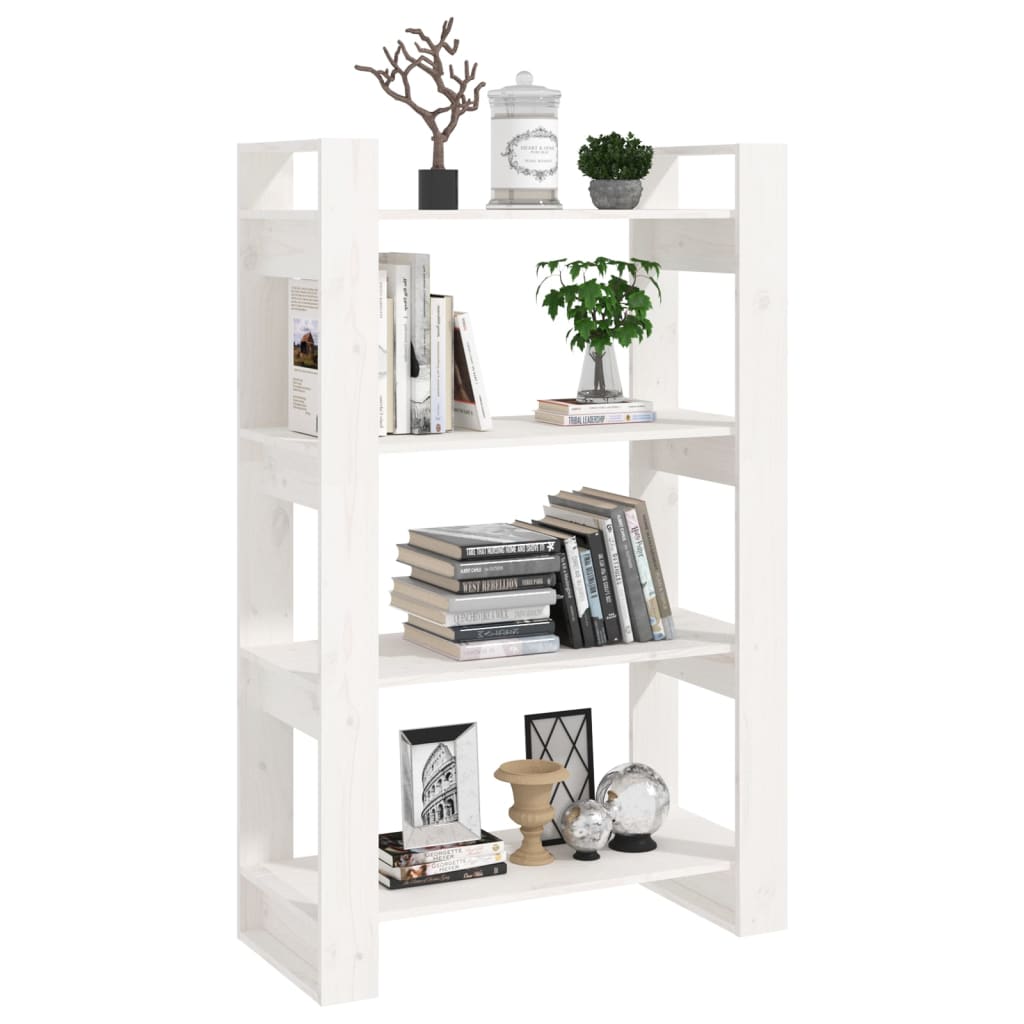 Boekenkast/Kamerscherm 80X35X25 Cm Massief Grenenhout Wit