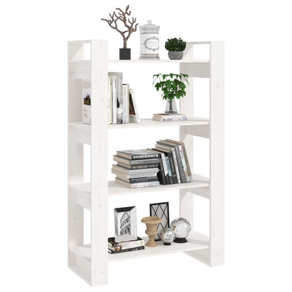 Boekenkast/Kamerscherm 80X35X25 Cm Massief Grenenhout Wit