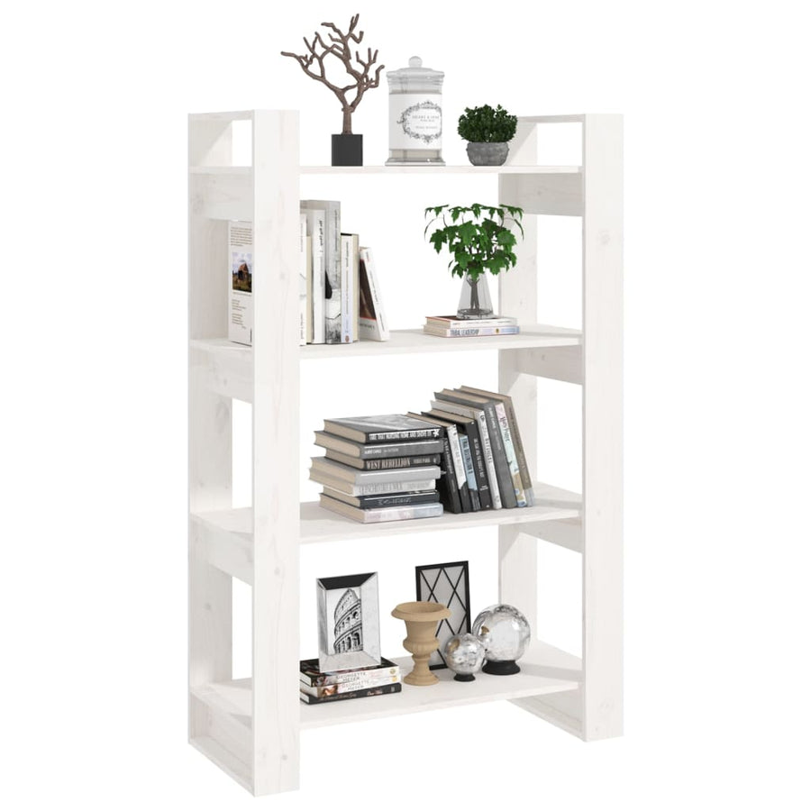 Boekenkast/Kamerscherm 80X35X25 Cm Massief Grenenhout Wit