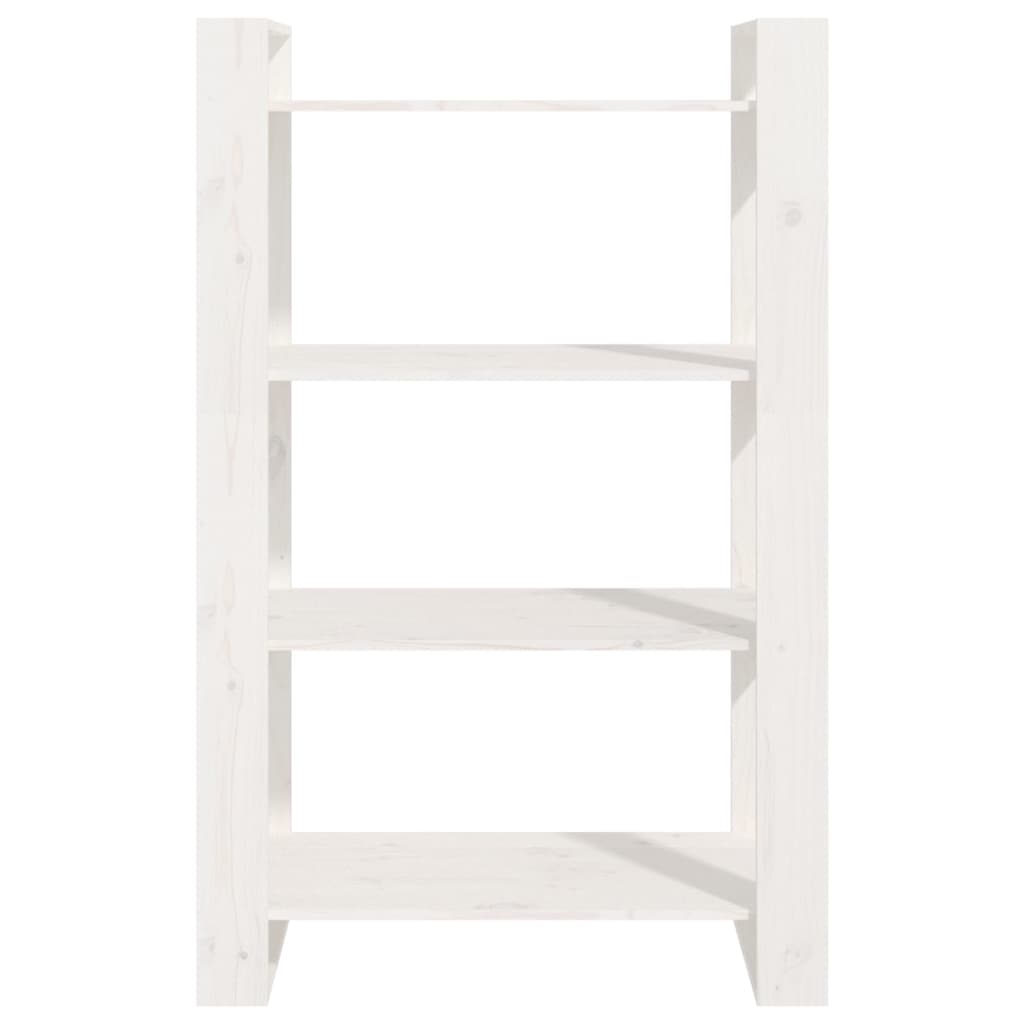 Boekenkast/Kamerscherm 80X35X25 Cm Massief Grenenhout Wit