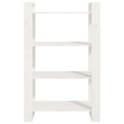 Boekenkast/Kamerscherm 80X35X25 Cm Massief Grenenhout Wit