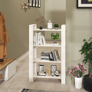 Boekenkast kamerscherm 80x35x125 cm massief grenenhout wit