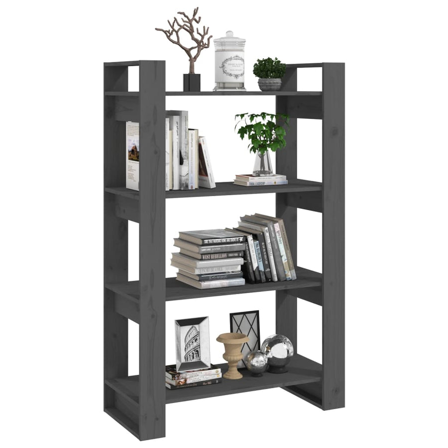 Boekenkast/Kamerscherm 80X35X25 Cm Massief Grenenhout Grijs