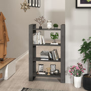 Boekenkast kamerscherm 80x35x125 cm massief grenenhout grijs