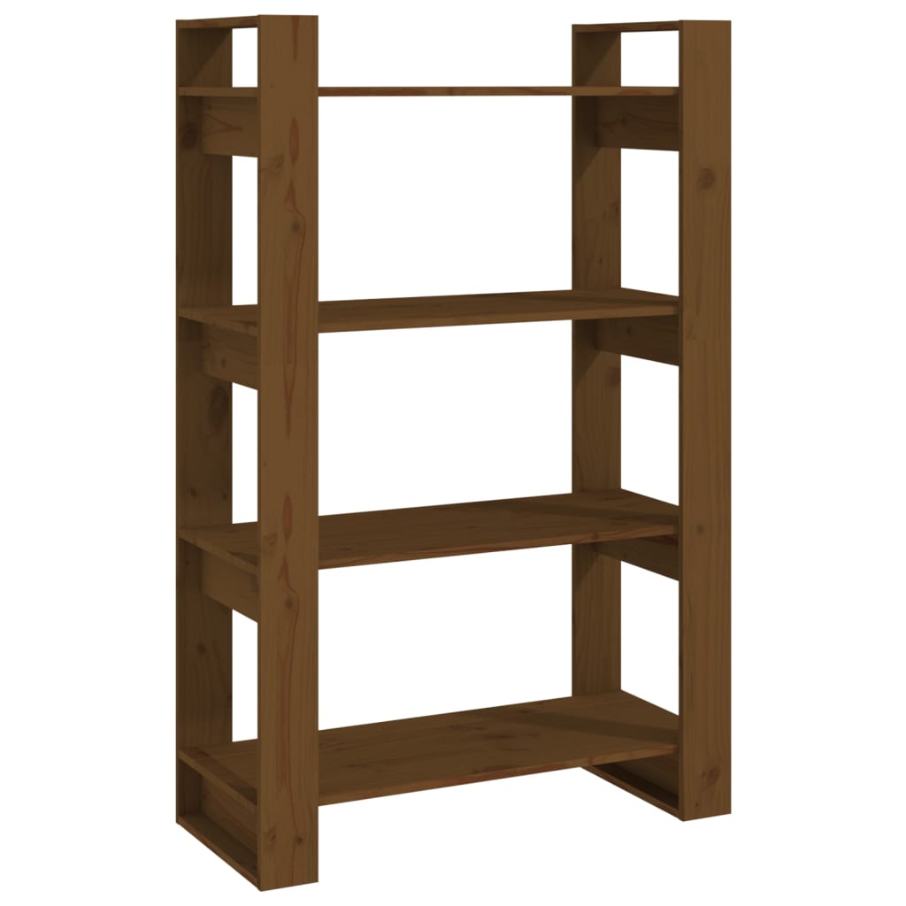 Boekenkast/Kamerscherm 80X35X25 Cm Massief Hout Honingbruin