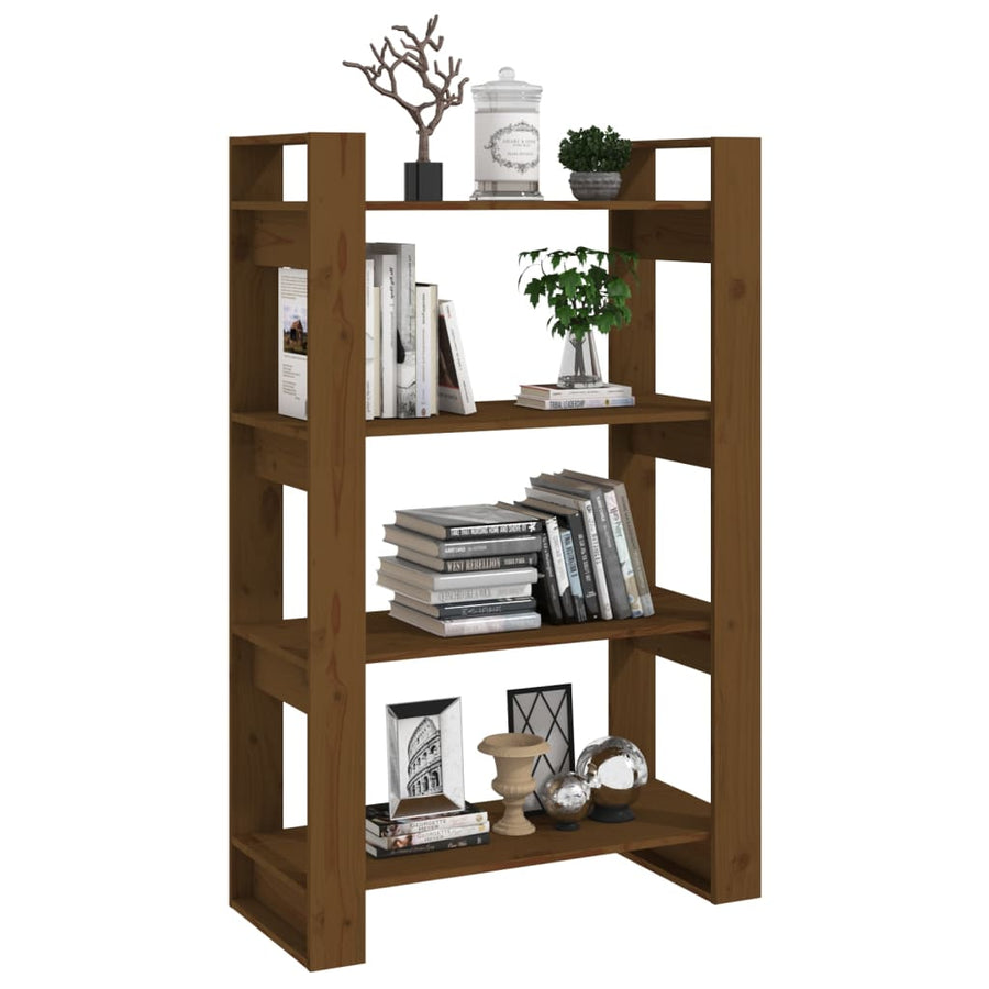 Boekenkast/Kamerscherm 80X35X25 Cm Massief Hout Honingbruin