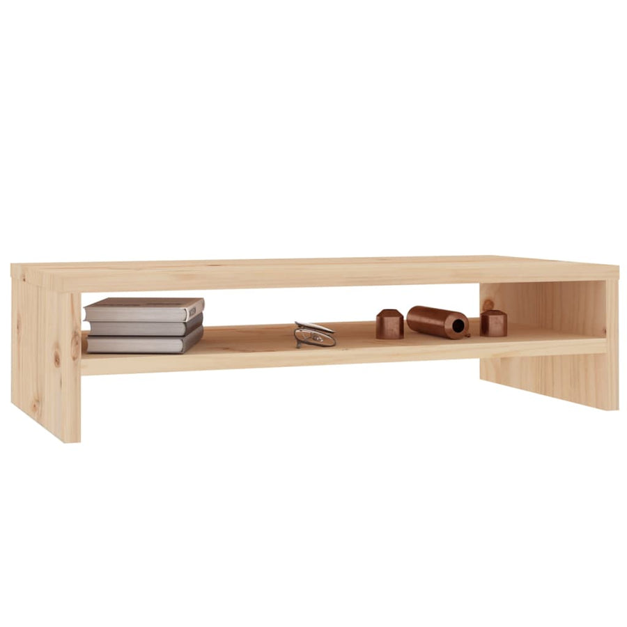 Monitorstandaard 50X24X3 Cm Massief Grenenhout Naturel