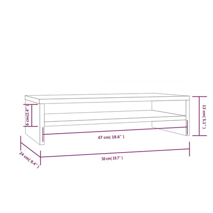 Monitorstandaard 50X24X3 Cm Massief Grenenhout Naturel