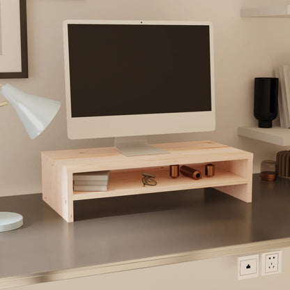 Monitorstandaard 50X24X3 Cm Massief Grenenhout Naturel